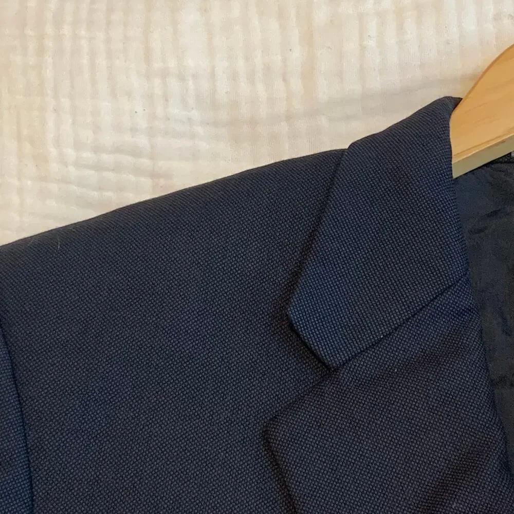 Bespoke Hickey‎ Freeman Men's M Navy Blue Wool Blazer USA